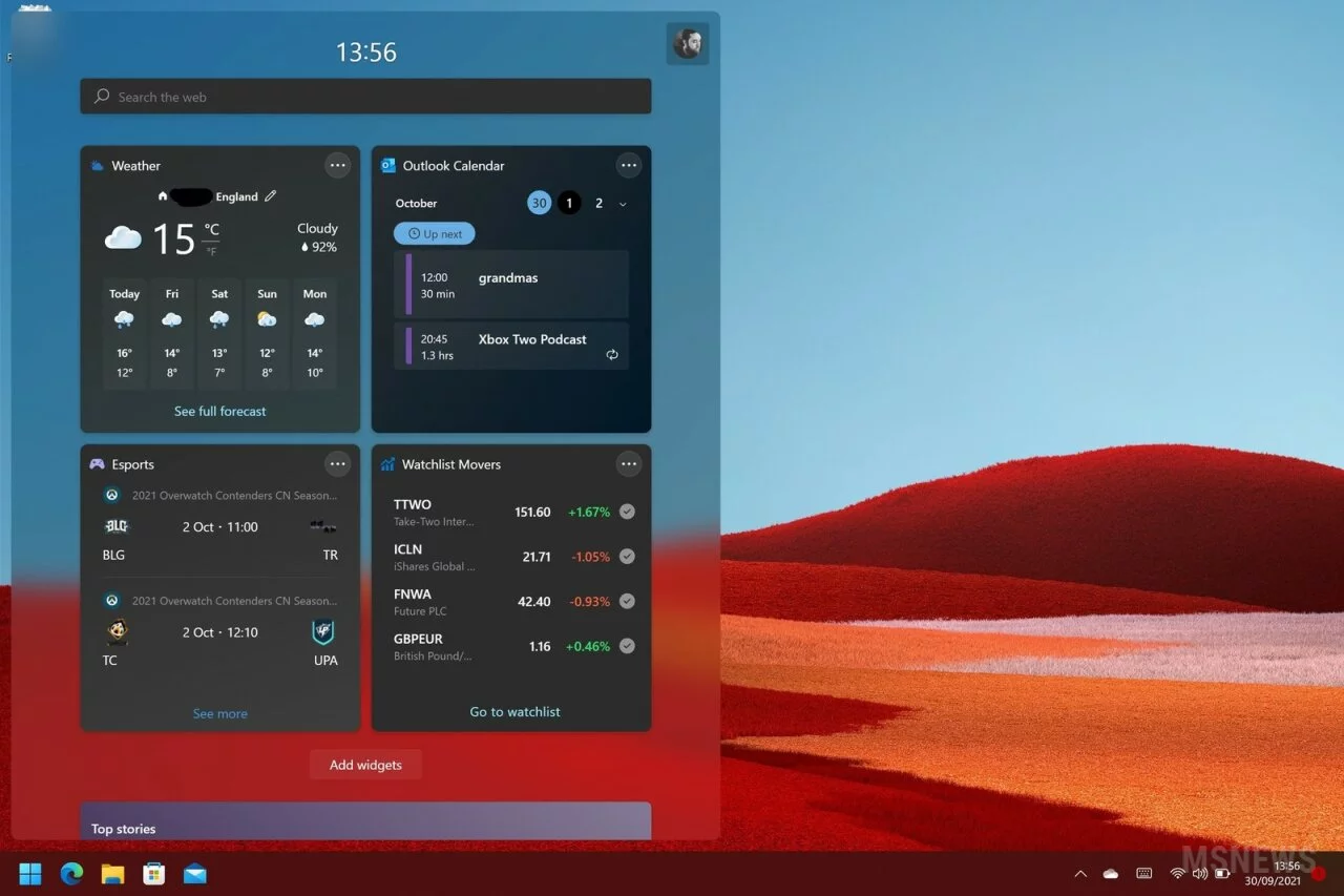 Разработчики смогут распространять виджеты для Windows 11 через Microsoft Store