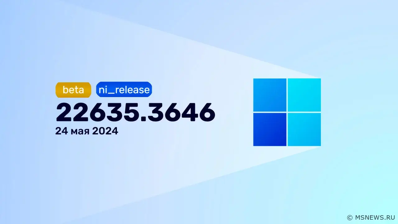 Анонс Windows 11 Insider Preview Build 22635.3646 (канал Beta)